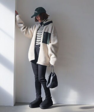 WEGO 【2025年秋冬新作アイテム/ユニセックス着用ITEM/SMLサイズ展開】ボアブルゾン ベージュ