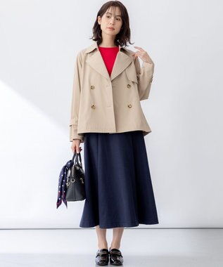 組曲 【WEB限定】コットンライクツイル ショートトレンチコート キャメルベージュ系