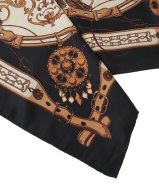 Green Parks ・ベルトタッセルスカーフ　９０×９０ Black