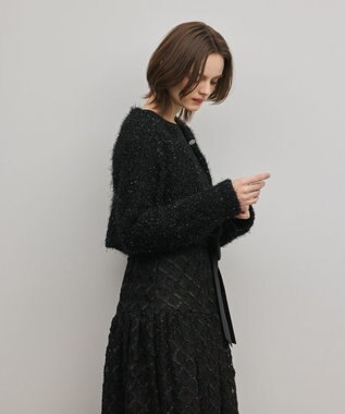 GRACE CONTINENTAL フェザーショートボレロ ブラック