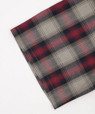 WEGO 【ユニセックス着用ITEM/MLサイズ展開】オンブレチェックフードシャツ（SS） レッドチェック1