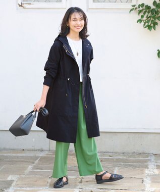 ANY 【手洗い可能】ライトフーデットコート ネイビー系