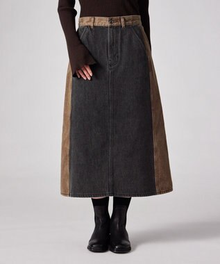 Paul Smith パッチワーク デニムスカート ブラック