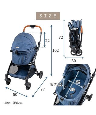 PET PARADISE smooca ネオ ワンロック ペットカート《デニム調》 インディゴブルー