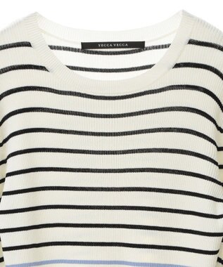 YECCA VECCA マルチボーダー柄ニット Ivory