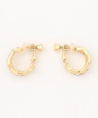 ANY SIS 2連フープ イヤリング ビジュー