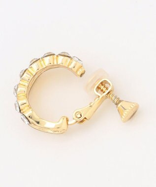 ANY SIS 2連フープ イヤリング ビジュー