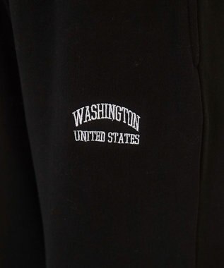 WEGO 【ANGIE VINTAGE】ワンポイント刺繍 裏毛 スウェットパンツ ブラック