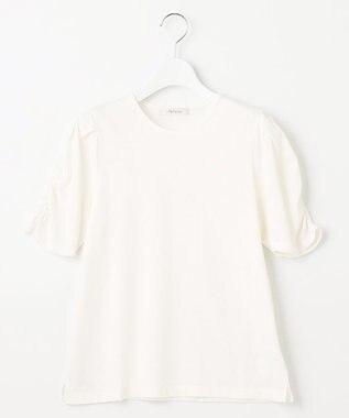 Feroux 【UVケア・美人百花7月号掲載】ギャザースリーブ Tシャツ ホワイト系