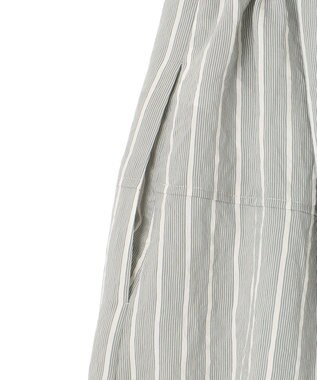 BEIGE， 【洗える】FREESIA / イージーウエストストライプフレアスカート Green Stripe