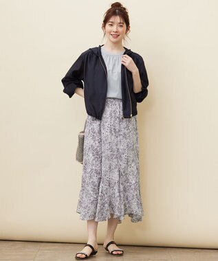 ANY SIS 【接触冷感】シアー パーカー ネイビー