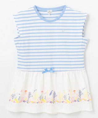 組曲 KIDS 【150-160㎝】ENOSUI Border Tシャツ サックスブルー系1