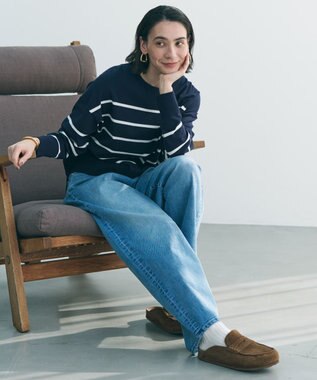 UNFILO 【UNFILO DENIM/新色追加】撥水ストレッチ ルーズワイドデニム ウォッシュブルー