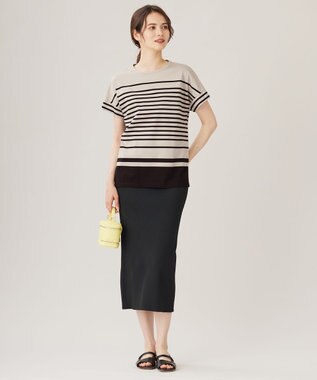 自由区 S 【洗える】リブストレッチタイト スカート スレート