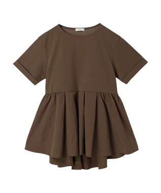 earth music&ecology 異素材チュニックカットソー Brown