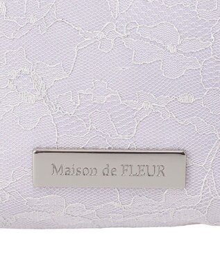 Maison de FLEUR ブルーマニアリボンポーチ Grayish Blue