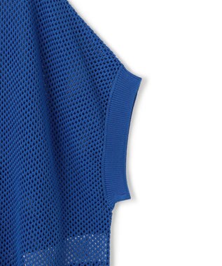 UNFILO L メッシュ ハーフスリーブ ニット ブルー