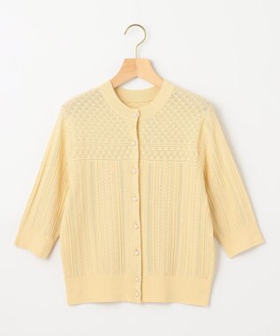 組曲 【前後着用可】MINAレーシーニット カーディガン イエロー系9