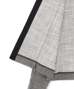 ICB L ライトスラブツイード シャツジャケット ブラック×オフホワイトミックス