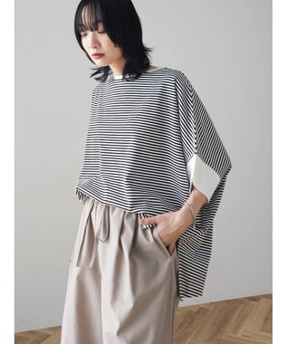 Green Parks 冷っとすずやか　ドルマンカット５分袖プルオーバー Border