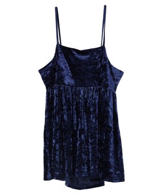 Green Parks ・ＥＬＥＮＣＡＲＥ　ＤＵＥクラッシュベロアキャミチュニック Blue