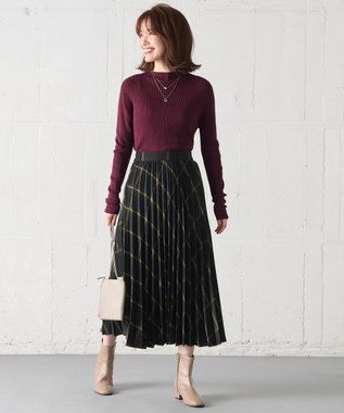 ANY 【10色展開/ウエストゴム】ウーリッシュフラノ プリーツスカート グリーンタータン
