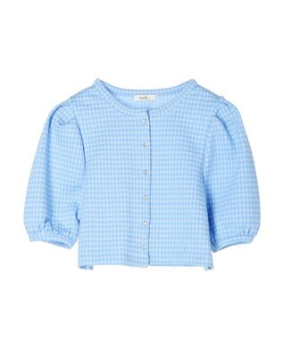 earth music&ecology カットジャガードカーディガン Blue