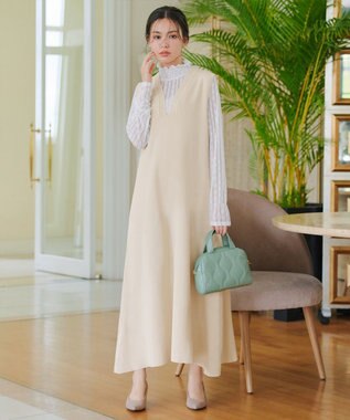 Tiaclasse 【洗える】スポンジニットジャンスカ アイボリー