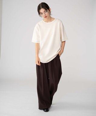 WEGO 【ユニセックス着用ITEM/MLサイズ展開】カラーステッチT（SS） オフホワイト