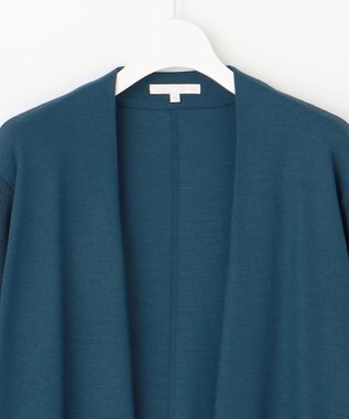 自由区 【洗える】ウールニットコンビジャージー ライトアウター リッツブルー系