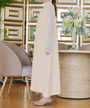 Tiaclasse 【洗える】スポンジニットジャンスカ アイボリー