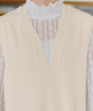 Tiaclasse 【洗える】スポンジニットジャンスカ アイボリー