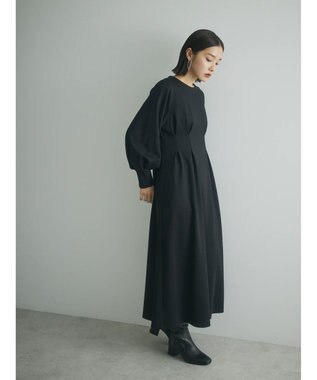 Green Parks armonia．ウエストタックポンチワンピース Black