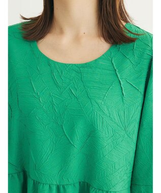 Green Parks ■ＥＳＣＡＲ　エンボスティアードワンピース Green