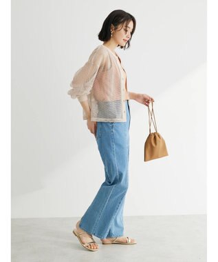 Green Parks ・ＥＬＥＮＣＡＲＥ　ＤＵＥ　２ｗａｙメッシュカーディガン Beige