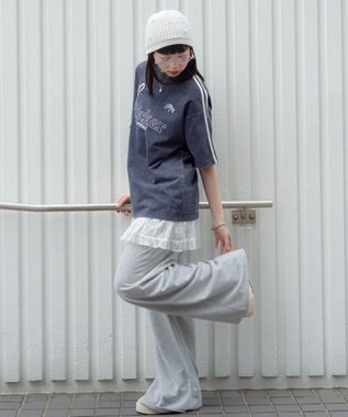 WEGO 【ユニセックス着用ITEM】スリーブラインロゴBIG　T（SS） ネイビー