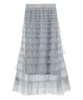 earth music&ecology ティアードフリルチュールスカート Grayish Blue