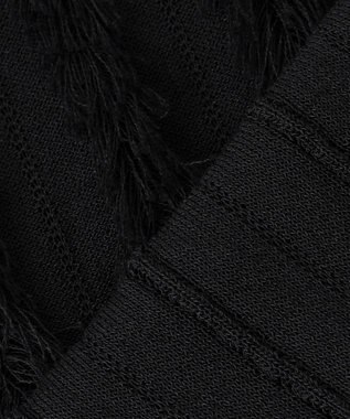 ICB L 【洗える】カットジャガード Vネックニット ブラック系