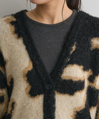 CRAFT STANDARD BOUTIQUE アニマルジャカードニットカーディガン Light Beige