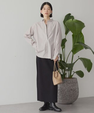 AMERICAN HOLIC イージーケアベーシックシャツ Stripe Brown