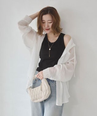 WEGO 【カップ付き】接触冷感なちゅ盛れカップインタンクトップ ブラック