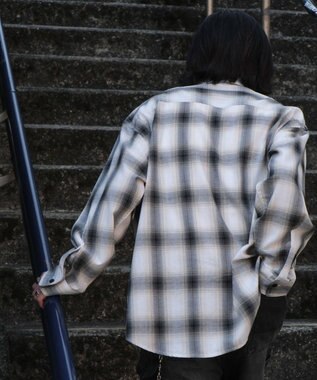 WEGO 【ユニセックス着用ITEM/SMLサイズ展開】オンブレチェックシャツ（LS） 柄2