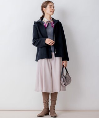 組曲 L 【WEB一部店舗限定】ウールジョーゼット キュロットパンツ ローズ系