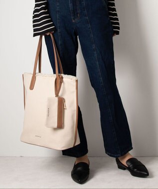 LA BAGAGERIE 【MONICA】A4フリンジキャンバストート キャメル×アイボリー