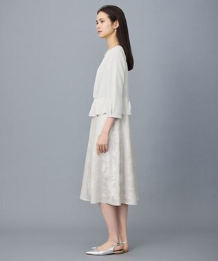 自由区 L 【17号サイズまで展開・カタログ掲載】フラワーオパールプリント ワンピース ベージュ