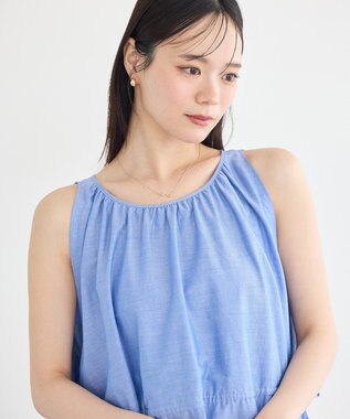 earth music&ecology ギャザーノースリーブワンピース Off White