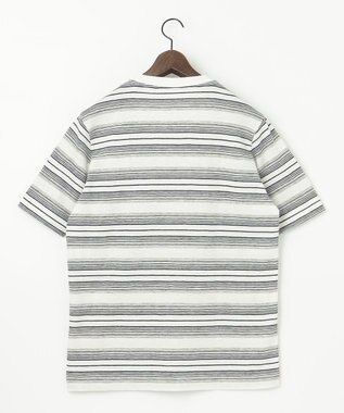 JOSEPH ABBOUD 【吸水速乾】リネンマルチボーダー Tシャツ ホワイト系2