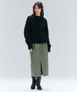 BEIGE， 【VERY NaVY12月号掲載】TERNES / 2タックウールスカート L.Khaki