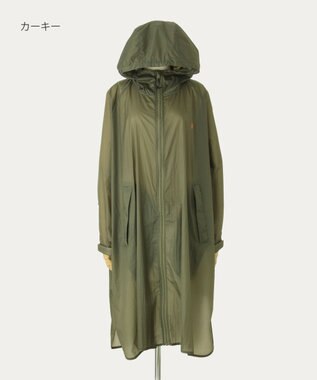 MOONBAT POLO RALPH LAUREN(ポロ ラルフローレン) ポロポニー レインコート ライトウェイト レインポンチョ  無地 フード 収納袋 レディース カーキー