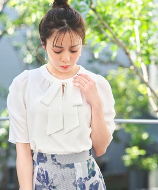 ANY SIS S 【低身長企画】2WAYボウタイ ブラウス アイボリー